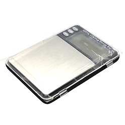 Silver Jewelry Tool Rectangle Shaped Mini Electronic Digital Pocket Scale, Aluminum with ABS, Silver, Weighing Range: 0.01g~100g, 115x82x21mm