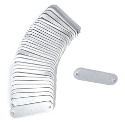 Серебро Овальные бирки из искусственной кожи пустые, для джинсов своими руками, , обуви, аксессуары для шляп, серебряные, 45x12 мм