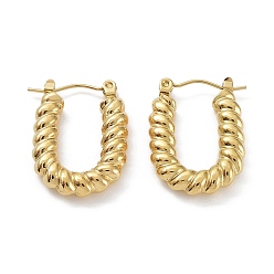 Золотой Ионное покрытие (ip) 304 овальные серьги-кольца из нержавеющей стали, золотые, 24x17x4 мм