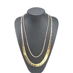 Golden Iron Crystal Rhinestone Chain Double Layer Necklaces for Women, Golden, 26.57~28.74 inch(67.5~73cm), about 2pcs/set