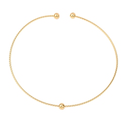 Золотой 201 колье-чокер из нержавеющей стали, жесткое ожерелье для женщин, вакуумное покрытие pvd, золотые, внутренний диаметр: 4.92x5.20 дюйм (12.5x13.2 см)