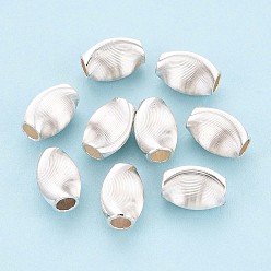 Серебро 925 шарики стерлингового серебра, баррель, , серебряные, 9x6 мм, отверстие : 2.5~2.7 мм