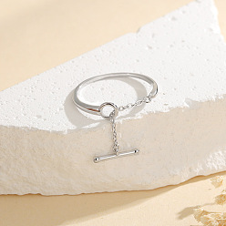 Платина Застежка ot 925 регулируемые кольца из стерлингового серебра для женщин, родий, платина, внутренний диаметр: регулируемый