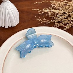 Светло-Голубой Заколки для волос в форме когтей из ацетата целлюлозы, аксессуары для волос для женщин и девочек, бантом, Небесно-голубой, 76 мм