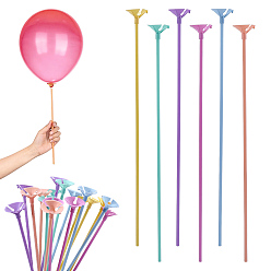 Mixed Color 100 Bags Plastic Balloon Clips Holders, for Baby Shower DIY Wedding Decorations Birthday Party Supplies, Mixed Color, 398x5.5mm