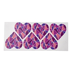 Сердце Прозрачная пленка для натирания на наклейки для стеклянных стаканчиков, Водонепроницаемые наклейки для переноски оберток чашек для поделок из чашек, сердце, 110~120x230~250x0.3 мм