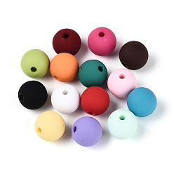 (52) Непрозрачная лаванда Матовые непрозрачные акриловые бусины, круглые, разноцветные, 11.5~12 мм, отверстие : 2.5 мм, Около 500 шт / 500 г