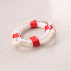 Красный Пластиковые миниатюрные украшения в форме спасательного круга, аксессуары для домашнего кукольного домика с микро-ландшафтом, притворяясь опорными украшениями, красные, 24x4 мм