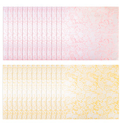 (52) Непрозрачная лаванда 40шт. 2цветов водонепроницаемая бумага для обертывания цветов, квадрат с розовым узором, разноцветные, 570x570x0.04 мм, 20 шт / цвет
