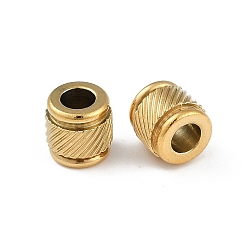 Настоящее золото 18K Ионное покрытие (ip) 202 шарики из нержавеющей стали, колонка, реальный 18 k позолоченный, 8x8 мм, отверстие : 4 мм