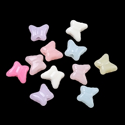 (52) Непрозрачная лаванда Пластиковые шарики, имитация желе, бабочка, разноцветные, 10x11.5x6.5 мм, отверстие : 3.5 мм, Около 1470 шт / 500 г