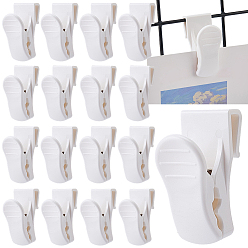 White 4Pcs Plastic Refrigerator Liner Clips, for Storage Dividers Hanging Clips, White, 43x20x26mm