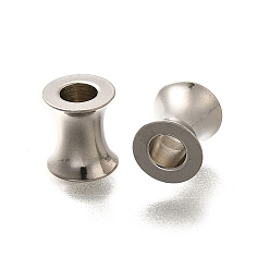 Нержавеющая Сталь Цвет 202 из нержавеющей стали европейские шарики, бусины с большим отверстием, колонка, цвет нержавеющей стали, 9x8 мм, отверстие : 4 мм