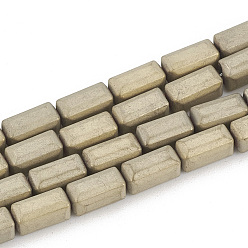 Gray Plated Electroplate Non-magnetic Synthetic Hematite Beads Strands, Matte Style, Cuboid, Gray Plated, 8x4x4mm, Hole: 1mm, about 50pcs/strand, 15.74 inch