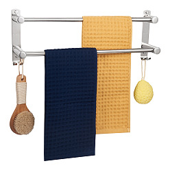 Нержавеющая Сталь Цвет Вешалка для полотенец из нержавеющей стали, вешалка для полотенец для ванной, настенный держатель для полотенец, цвет нержавеющей стали, 510x95x75 мм, палка 2: 90x24.5мм, отверстие : 15 мм