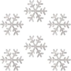 Crystal Self Adhesive Glitter Rhinestone Sticker, Snowflake, Crystal, 80x89x1.5mm, 6pcs/box