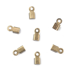 Bronze Antique Pliage de fer embouts à écraser, replier les extrémités du cordon à sertir, bronze antique, 6x3x2.3mm, Trou: 1.2mm, environ 10000 pcs / sachet 