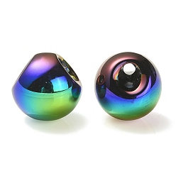 Colorful UV Plating Rainbow Iridescent Acrylic Beads, Round, Colorful, 18.5x19x19mm, Hole: 4mm