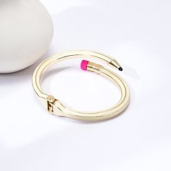 Кукурузный Шелк Браслеты-манжеты из сплава с эмалью в виде карандаша, шарнирные браслеты для женщин, cmолой, цвет колоса кукурузы, внутренний диаметр: 2-3/8 дюйм (6 см)