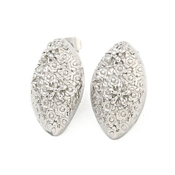 Нержавеющая Сталь Цвет Не тускнеющий конский глаз 304 серьги-гвоздики из нержавеющей стали, серьги-гвоздики для женщин, цвет нержавеющей стали, 24x14 мм