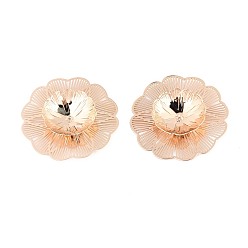 Light Gold Шапочки и конусы для бусин, латунные, цветок, золотой свет, 37~38.5x37~38.5x6 мм, отверстие : 0.7~0.9 мм