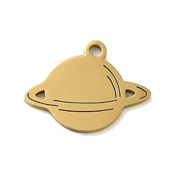 Planet 304 подвески из нержавеющей стали, лазерная резка, реальный 18 k позолоченный, планета, 12.5x16x1 мм, отверстие : 1 мм