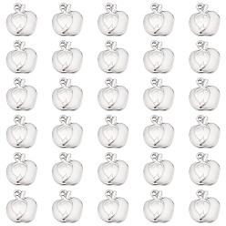 Нержавеющая Сталь Цвет 304 прелести нержавеющей стали, яблоко, цвет нержавеющей стали, 14x12x3.5 мм, отверстие : 1.5 мм, 30 шт / коробка