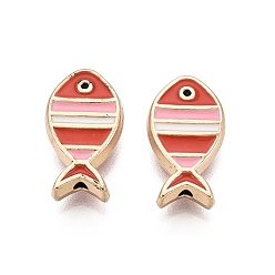 Помидор Рейка покрытие сплава эмалевые бусины, рыба, без кадмия и без свинца и без никеля, золотые, помидор, 16x9x4.5 мм, отверстие : 1.2 мм