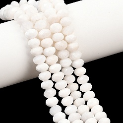 Rainbow Moonstone Бусины из натурального радужного лунного камня, рондель, граненые, 7.5~8.5x4.8~6 мм, отверстие : 1 мм, около 68~76 шт / нитка, 14.96~15.35'' (38~39 см)