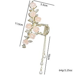 Золотой Заколки для волос с когтями из смолы, аксессуары для волос из сплава для женщин и девочек, цветок, золотые, 140 мм