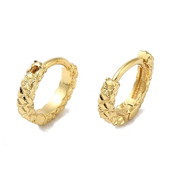 Настоящее золото 18K Текстурированные латунные серьги-кольца для женщин, реальный 18 k позолоченный, 0.45x0.08 дюйм (1.15x0.2 см)
