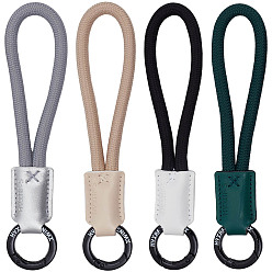 (52) Непрозрачная лаванда 4шт 4 цвета искусственная кожа брелки, с застежкой из сплава и полиэстеровым шнуром, разноцветные, 150x24x9 мм, 1 шт / стиль