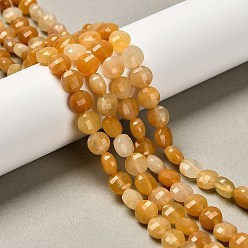 Топаз Нефрит Природный Топаз нефрита бисер нитей, граненый квадратный разрез, плоско-круглые, 6~7.5x4~4.5 мм, отверстие : 0.8~1 мм, около 63~67 шт / нитка, 15.51~15.55 дюйм (39.4~39.5 см)