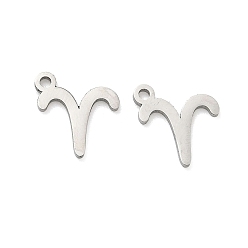 Овен 304 Подвески в виде созвездий из нержавеющей стали, Овен, 11x10x1 мм, отверстие : 1.2 мм