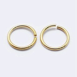 Real 18K Gold Plated 925 Sterling Silver Open Jump Rings, Round Rings, Real 18K Gold Plated, 19 Gauge, 9x0.9mm, Inner Diameter: 7mm, about 59pcs/10g