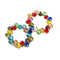 Colorful Teardrop Ring Alloy Rhinestone Stud Earrings for Women, Colorful, 68mm
