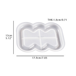 Rectangle Cup Mat Silicone Molds, Resin Casting Coaster Molds, For UV Resin, Epoxy Resin Craft Making, White, Rectangle, 130x179x18mm
