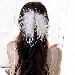 Белый Заколки для волос с когтями из смолы, женские заколки для густых волос, белые, 130 мм