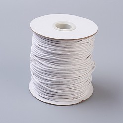 White Waxed Cotton Thread Cords, White, 1.5mm, about 100yards/roll(300 feet/roll)