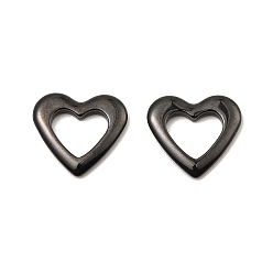 Black Bioceramics Zirconia Ceramic Linking Ring, Nickle Free, No Fading and Hypoallergenic, Heart Connector, Black, 14x15.5x2mm, Inner Diameter: 8x9mm