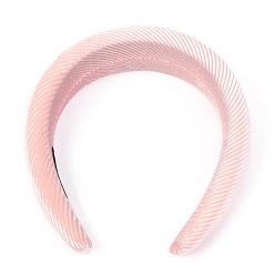 Pink Velvet Hair Bands, with Sponge inside, Grosgrain Pattern, Pink, 15~40mm, Inner Diameter: 140x115mm