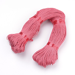 Light Coral Waxed Cotton Cord, Light Coral, 1mm, about 360yard/bundle(330m/bundle)