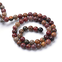 Picasso Jasper Natural Picasso Stone/Picasso Jasper Beads Strands, Round, 8~9mm, Hole: 1mm, about 46pcs/strand, 14.9~15.3 inch