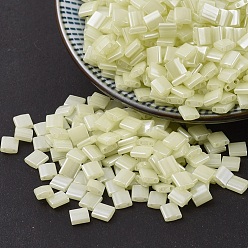 (TL513) Butter Cream Ceylon MIYUKI TILA Beads, Japanese Seed Beads, 2-Hole, (TL513) Butter Cream Ceylon, 5x5x1.9mm, Hole: 0.8mm, about 590pcs/50g