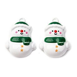 Снеговик Подвески из окрашенного сплава с рождественской тематикой, снеговик, 16.5x12.5x5.5 мм, отверстие : 1 мм