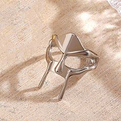 Нержавеющая Сталь Цвет 304 открытые манжеты из нержавеющей стали для женщин, маска, цвет нержавеющей стали, 28.5 мм, внутренний диаметр: регулируемый