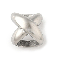 Нержавеющая Сталь Цвет 304 из нержавеющей стали слайд прелести, х-образная форма, цвет нержавеющей стали, 8.5x8x6.5 мм, отверстие : 5.5x4 мм