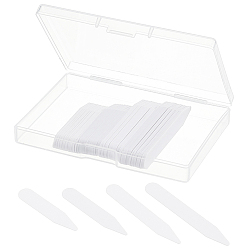 White 100Pcs 4 Styles PVC Shirt Collar Stays, Collar Anti-Warping Edge Shaper, White, 50~70x10mm, 25pcs/style