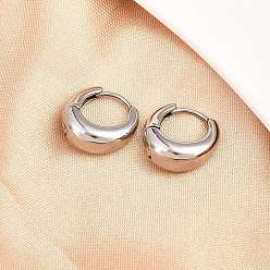 Нержавеющая Сталь Цвет 316 серьги-кольца из хирургической нержавеющей стали, цвет нержавеющей стали, 15x15x7 мм