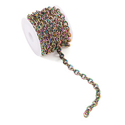 Rainbow Color 2m вакуумное покрытие pvd 304 цепи из нержавеющей стали, с катушкой, несварные, Радуга цветов, 8x6x1.5 мм, 6.56 футов (2 м) / рулон